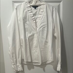 White Ruffled Women's Top